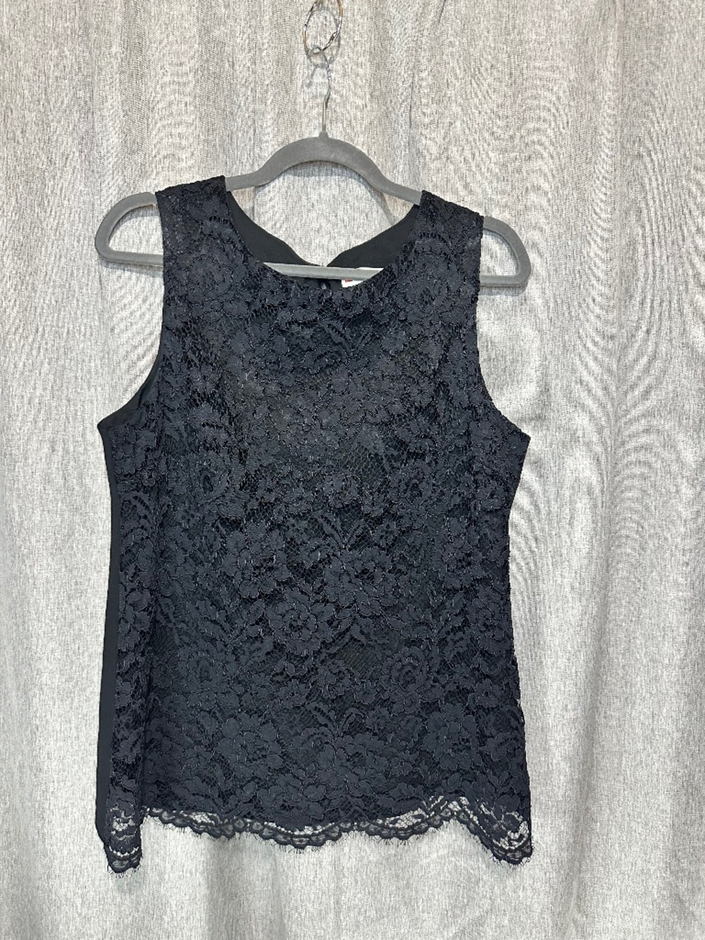 JUDE CONNALLY Black Nina Floral Lace Sleeveless Lined Shell Top - Size L
